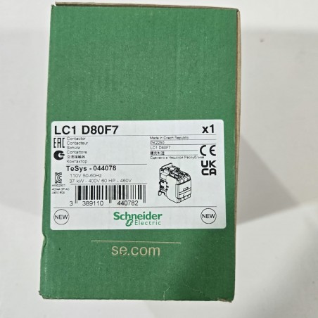LC1D80F7 CONTACTOR TRIPOLAR...